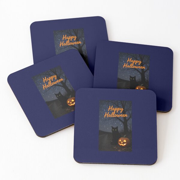 Item preview, Happy Halloween Black Cat With Pumpkin 1 designed and sold by WizardsCove.