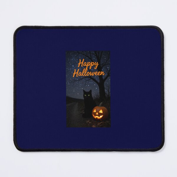 Item preview, Happy Halloween Black Cat With Pumpkin 1 designed and sold by WizardsCove.