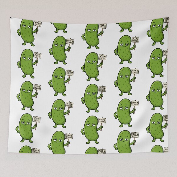 Item preview, Funny Grumpy Pickle Need Coffee Tired Morning Mood designed and sold by Basma Designs | Retro, Kawaii Shirts & Stickers.
