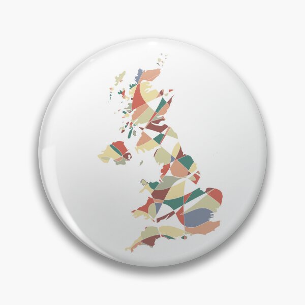 Item preview, Blue & Yellow Shard UK Map - Colourful Counties Line Art designed and sold by iampaulmorris.