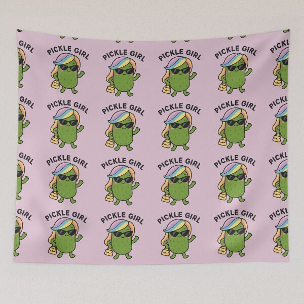 Item preview,  Cute Pickle Girl Aesthetic Rainbow Hair Sassy Fashion designed and sold by Basma Designs | Retro, Kawaii Shirts & Stickers.