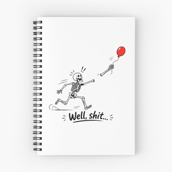 Item preview, Well Shit Funny Skeleton Flying Balloon Detached Arm Halloween Meme designed and sold by Moad Fahim.