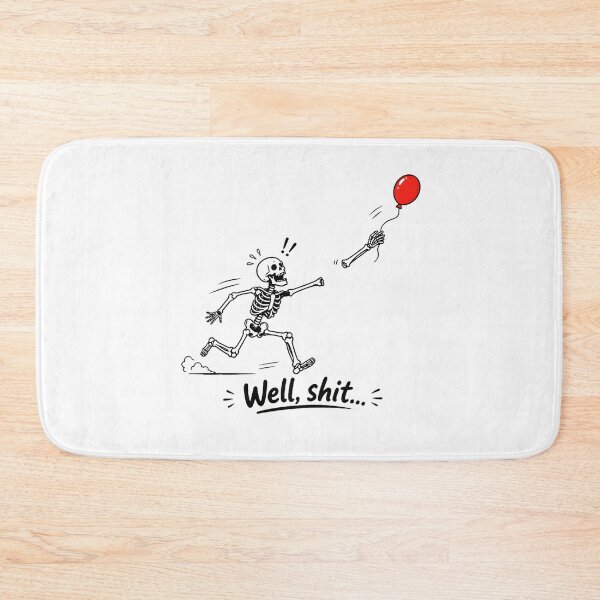 Item preview, Well Shit Funny Skeleton Flying Balloon Detached Arm Halloween Meme designed and sold by Moad Fahim.