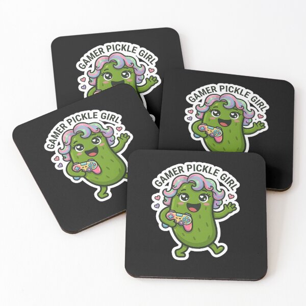 Item preview, Gamer Pickle Girl Sticker – Cute Funny Gaming Pickle Character, Kawaii Gamer Meme designed and sold by Basma Designs | Retro, Kawaii Shirts & Stickers.
