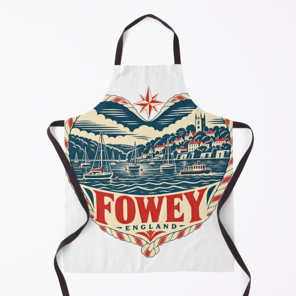 Item preview, Fowey England Travel Souvenir Nautical Woodcut Heart designed and sold by VisualArtsOasis.
