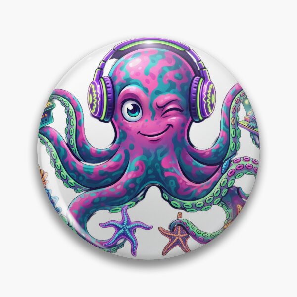 Item preview, Neon Gamer Octopus Retro Arcade Undersea Music T-Shirt designed and sold by MAHVIX.