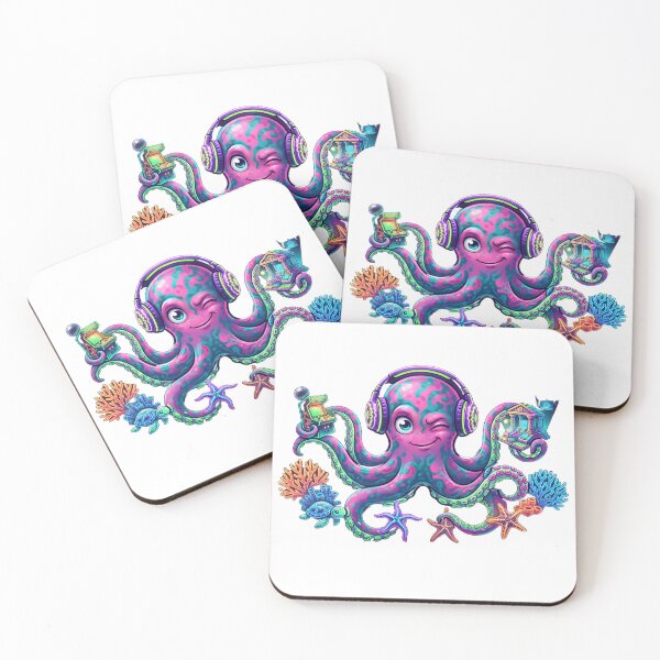 Item preview, Neon Gamer Octopus Retro Arcade Undersea Music T-Shirt designed and sold by MAHVIX.