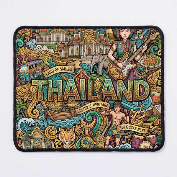 Item preview, Thailand Doodle Art Cultural Heritage Zentangle designed and sold by LoliDesignShop.