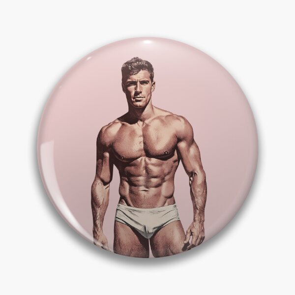 Item preview, Vintage Handsome Muscular Man in White Speedos designed and sold by gayishdesign.