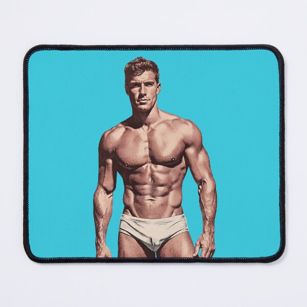Item preview, Vintage Handsome Muscular Man in White Speedos designed and sold by gayishdesign.