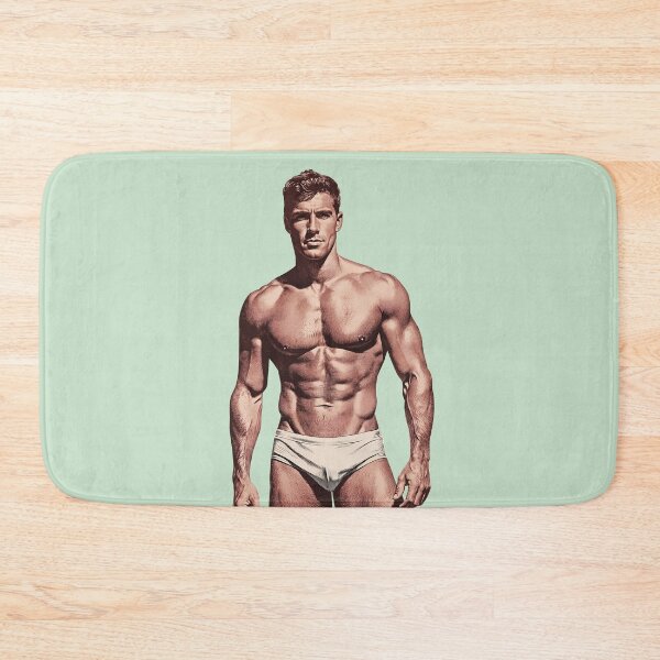 Item preview, Vintage Handsome Muscular Man in White Speedos designed and sold by gayishdesign.