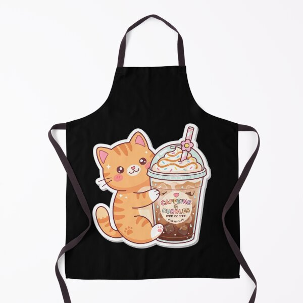 Item preview, Caffeine & Cuddles - Cute Kawaii Cat Iced Coffee Sticker designed and sold by WhimsicalStudioArt.