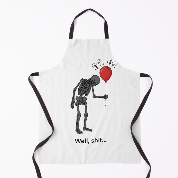 Item preview, Well Shit Funny Skeleton Red Balloon Fireworks Halloween Meme designed and sold by Moad Fahim.