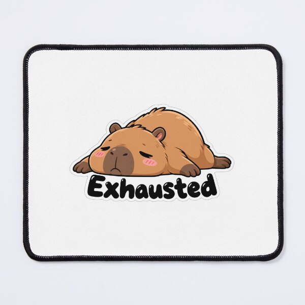 Item preview, Exhausted Capybara Cute Tired Animal Mood Funny Kawaii Sticker designed and sold by SlapHappyArt.