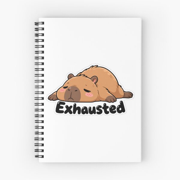 Item preview, Exhausted Capybara Cute Tired Animal Mood Funny Kawaii Sticker designed and sold by SlapHappyArt.