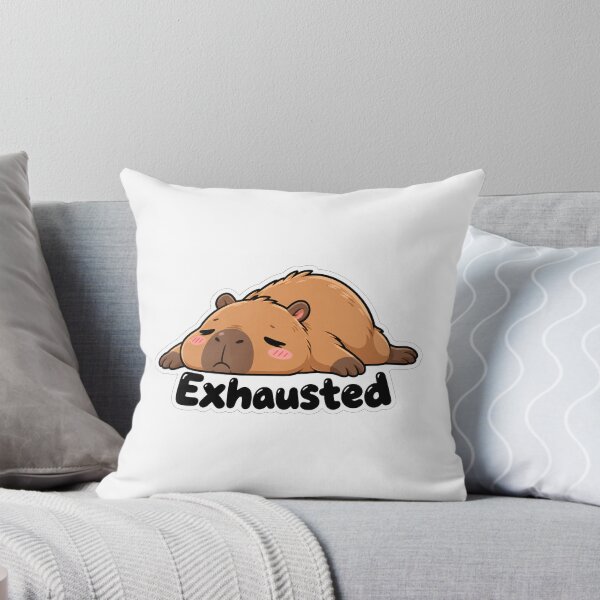 Item preview, Exhausted Capybara Cute Tired Animal Mood Funny Kawaii Sticker designed and sold by SlapHappyArt.
