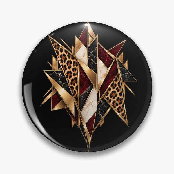 Item preview, Prism Instinct – Neo Deco Leopard Geometry in Gold and Oxblood designed and sold by Anyshca.