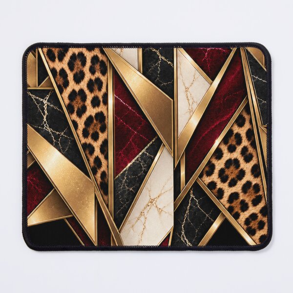 Item preview, Prism Instinct – Neo Deco Leopard Geometry in Gold and Oxblood designed and sold by Anyshca.