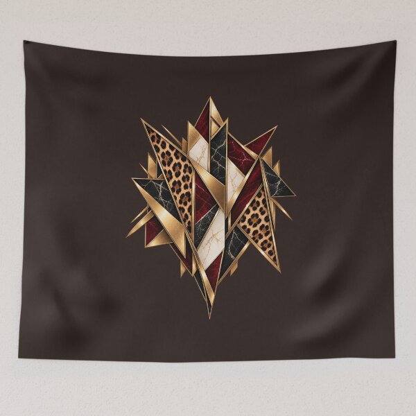 Item preview, Prism Instinct – Neo Deco Leopard Geometry in Gold and Oxblood designed and sold by Anyshca.