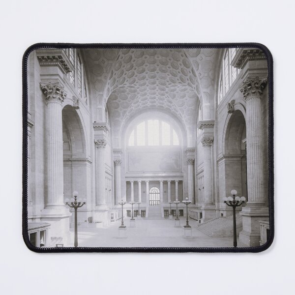 Item preview, 1905 to 1910 Main waiting room, Pennsylvania Station, New York, N.Y. vintage railroad station black and white photograph designed and sold by Astrid Arkhangelsky.