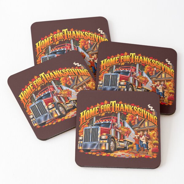 Item preview, Home For Thanksgiving Semi Truck - Autumn Family Trucker Reunion Art designed and sold by NomadForge.