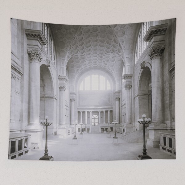 Item preview, 1905 to 1910 Main waiting room, Pennsylvania Station, New York, N.Y. vintage railroad station black and white photograph designed and sold by Astrid Arkhangelsky.