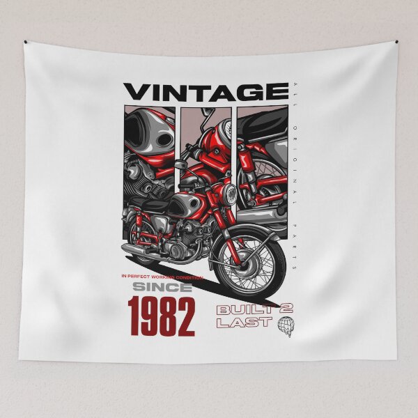 Item preview, Vintage Motorcycle Bikers Motorbike Birthday 1982 designed and sold by JRRTs.