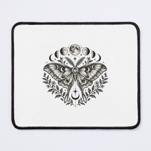 Item preview, Vintage Luna Moth Moon Phases Celestial Botanical Dark Academia Art designed and sold by SlapHappyArt.