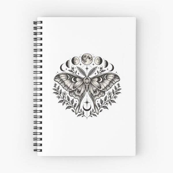 Item preview, Vintage Luna Moth Moon Phases Celestial Botanical Dark Academia Art designed and sold by SlapHappyArt.