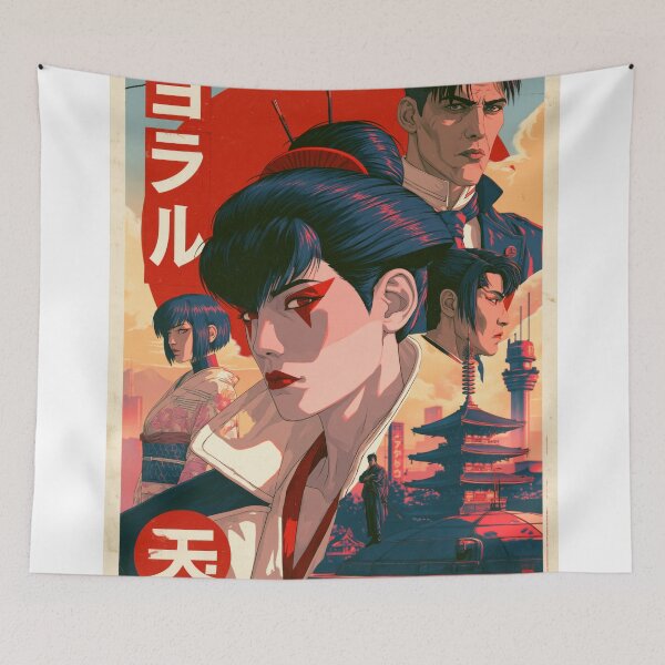Item preview, Samurai Warriors Poster | Japanese Fantasy Art Print Red Aesthetic designed and sold by Affiches29 Animé .