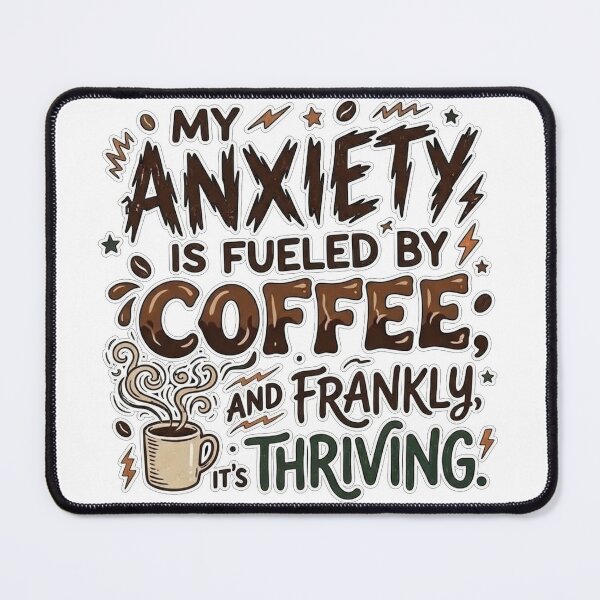 Item preview, My Anxiety Is Fueled By Coffee - Funny Sarcastic Quote designed and sold by jrzvibe.