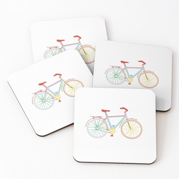 Item preview, Teal & Red Mini Bicycle - Colourful Cycling Line Drawing designed and sold by iampaulmorris.