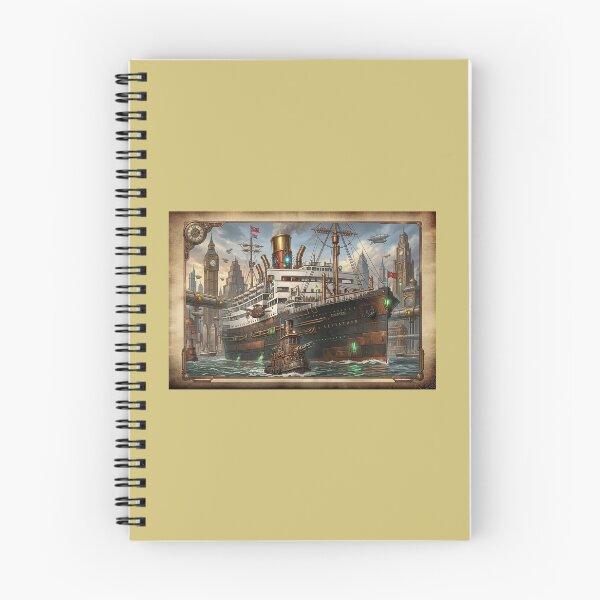 Item preview, Steampunk Leviathan Steamship in Industrial City Harbour designed and sold by ArtworkNorth.