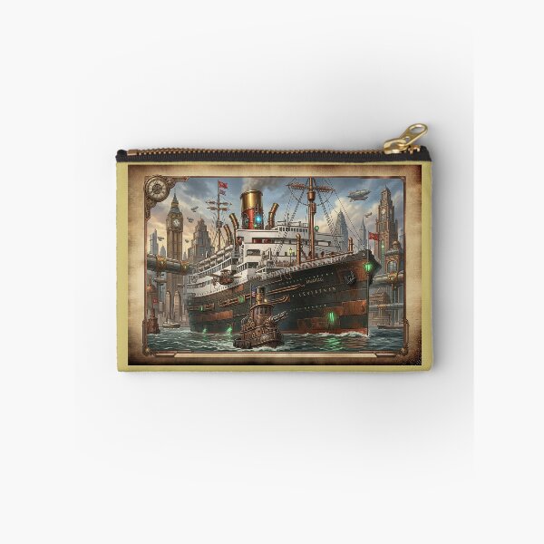 Item preview, Steampunk Leviathan Steamship in Industrial City Harbour designed and sold by ArtworkNorth.