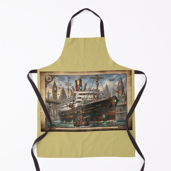Item preview, Steampunk Leviathan Steamship in Industrial City Harbour designed and sold by ArtworkNorth.