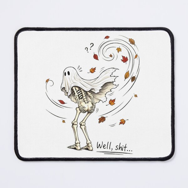 Item preview, Well Shit Funny Ghost Skeleton Autumn Wind Halloween Meme designed and sold by Moad Fahim.