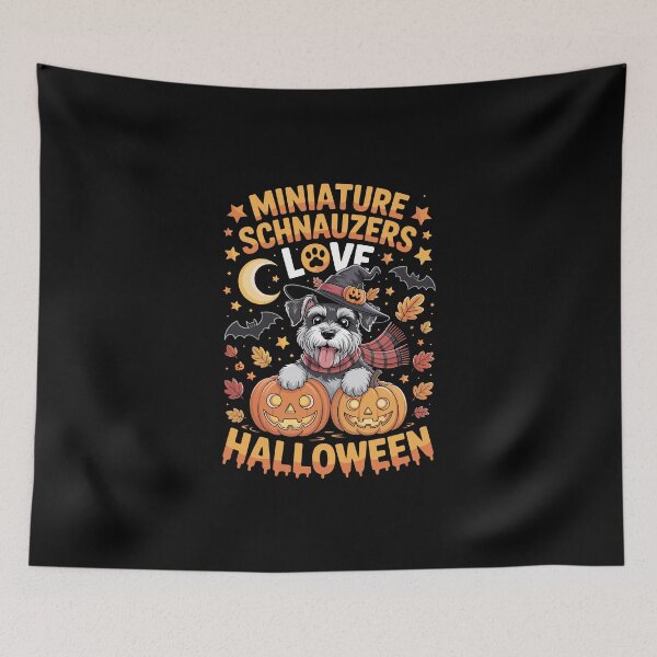 Item preview, MINIATURE SCHNAUZERS LOVE HALLOWEEN designed and sold by jkrphoto.