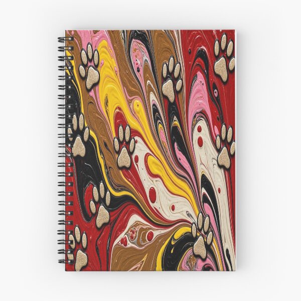 Item preview, Aesthetic Fluid Art Gold Paw Prints Heart Pattern designed and sold by Breezes-of-Ida.