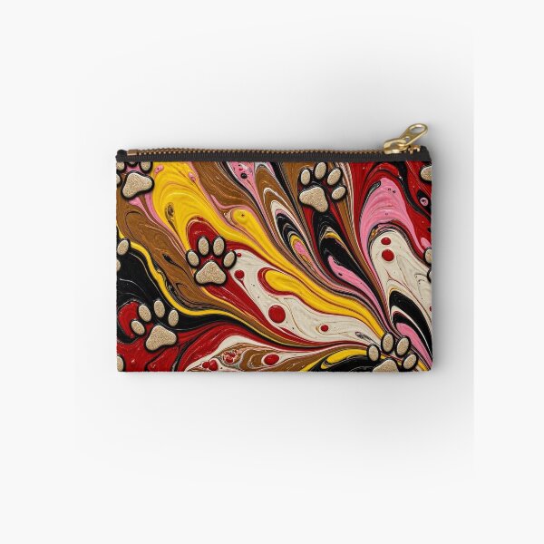 Item preview, Aesthetic Fluid Art Gold Paw Prints Heart Pattern designed and sold by Breezes-of-Ida.