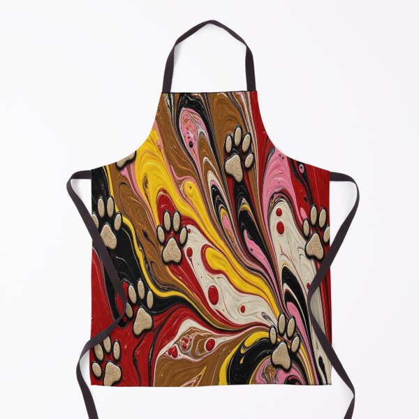 Item preview, Aesthetic Fluid Art Gold Paw Prints Heart Pattern designed and sold by Breezes-of-Ida.