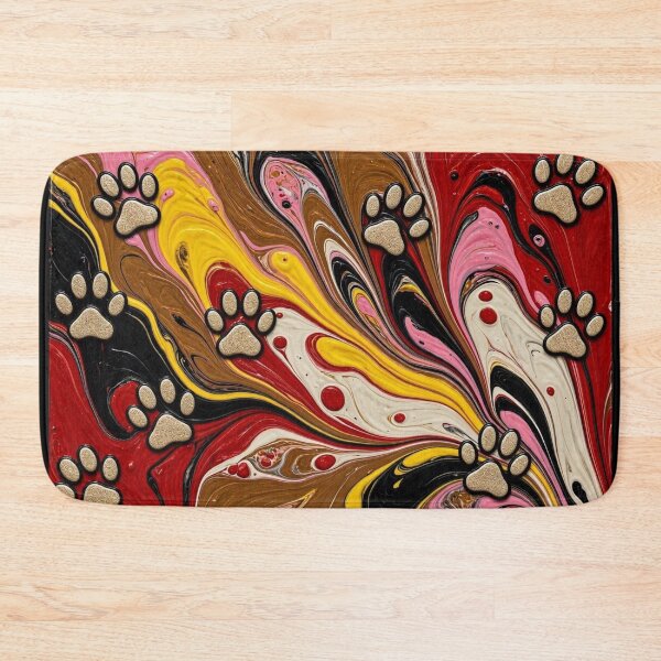 Item preview, Aesthetic Fluid Art Gold Paw Prints Heart Pattern designed and sold by Breezes-of-Ida.