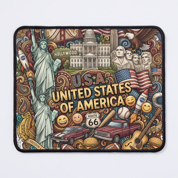 Item preview, USA Cultural Heritage Doodle Zentangle Art designed and sold by LoliDesignShop.