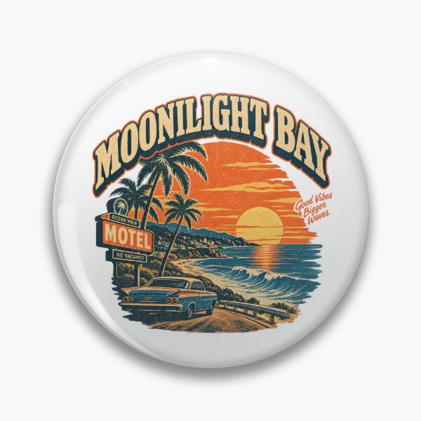 Item preview, Moonlight Bay Motel Vintage Coastal Sunset Retro Beach Road Trip designed and sold by jankizkhan.