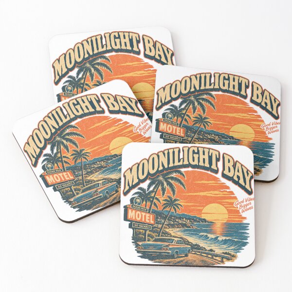 Item preview, Moonlight Bay Motel Vintage Coastal Sunset Retro Beach Road Trip designed and sold by jankizkhan.