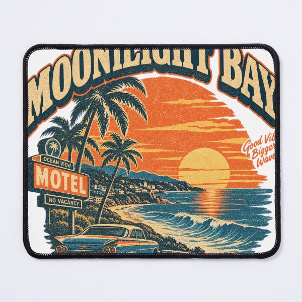 Item preview, Moonlight Bay Motel Vintage Coastal Sunset Retro Beach Road Trip designed and sold by jankizkhan.