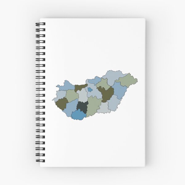 Item preview, Olive & Teal Counties Hungary Map - Colourful Counties Line Art designed and sold by iampaulmorris.