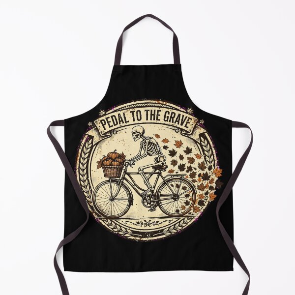 Item preview, Pedal To The Grave Skeleton Cycling Vintage Bicycle Autumn Pumpkin designed and sold by Moad Fahim.