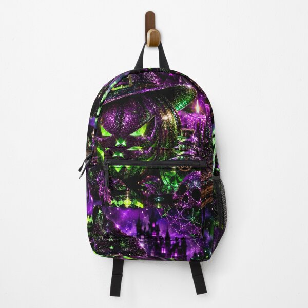 Item preview, Glitter Halloween Witch Cat Pumpkin, Purple Green designed and sold by BloomOfDesign.