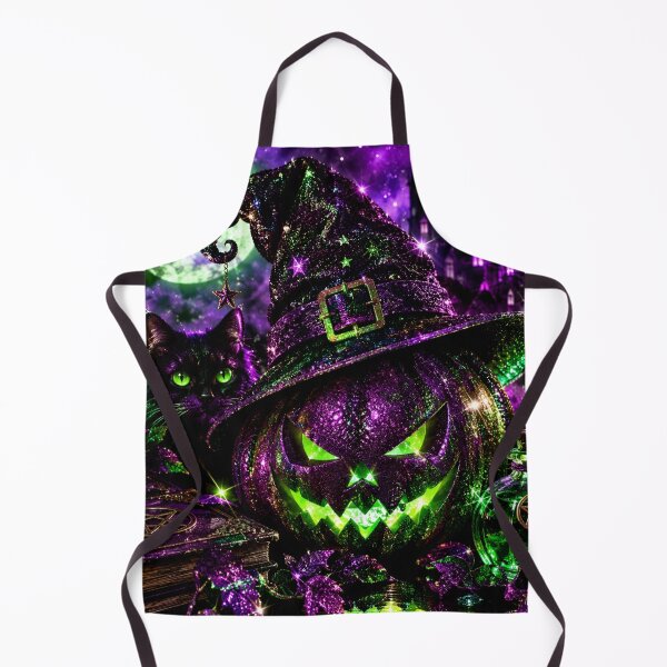Item preview, Glitter Halloween Witch Cat Pumpkin, Purple Green designed and sold by BloomOfDesign.