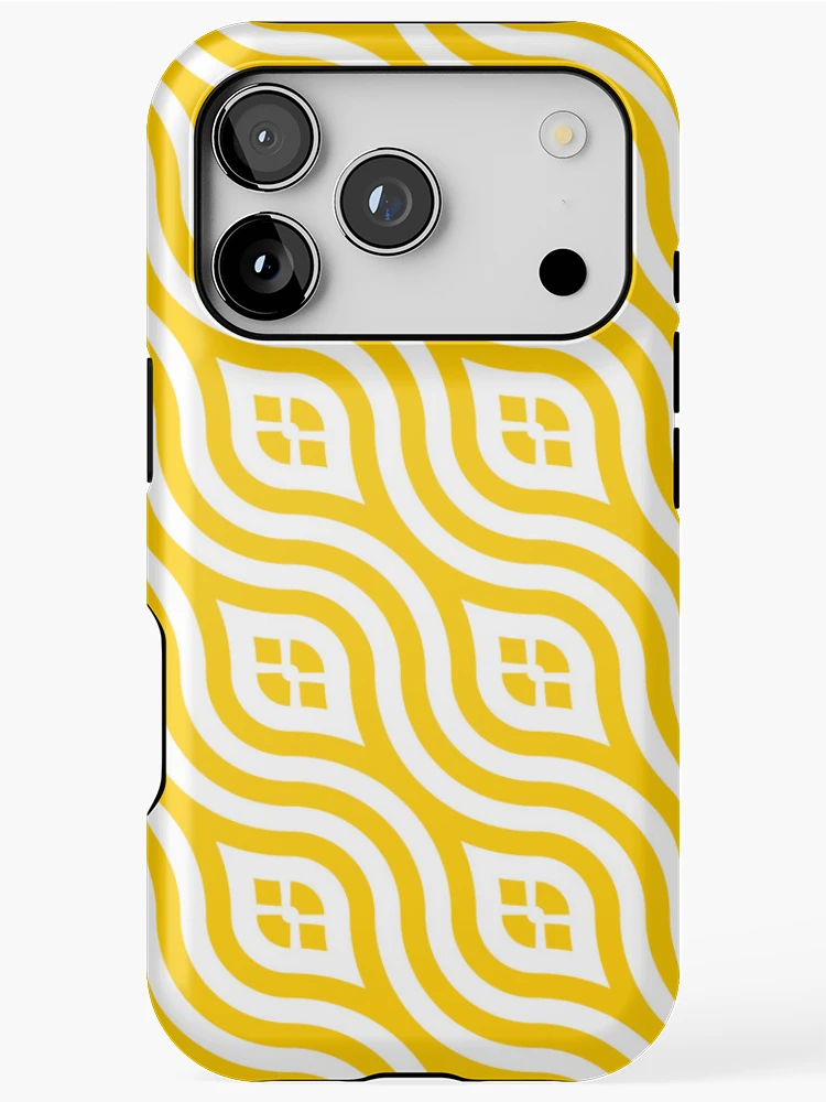 Thumbnail 1 of 4, iPhone Case, Yellow Rounded Lines Pattern - Bright Abstract Pattern designed and sold by Gustavo Navarro.